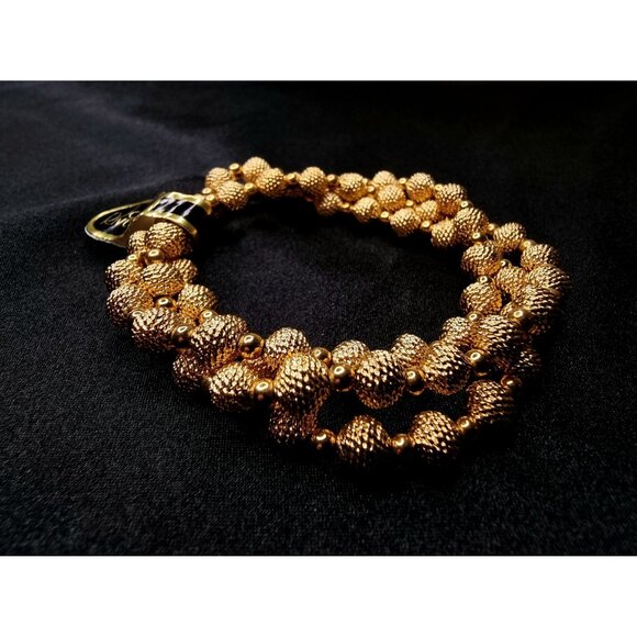 Vintage Joan Rivers Classics Collection Gold-Tone Beaded Triple-Strand Stretch B - Picture 5 of 6